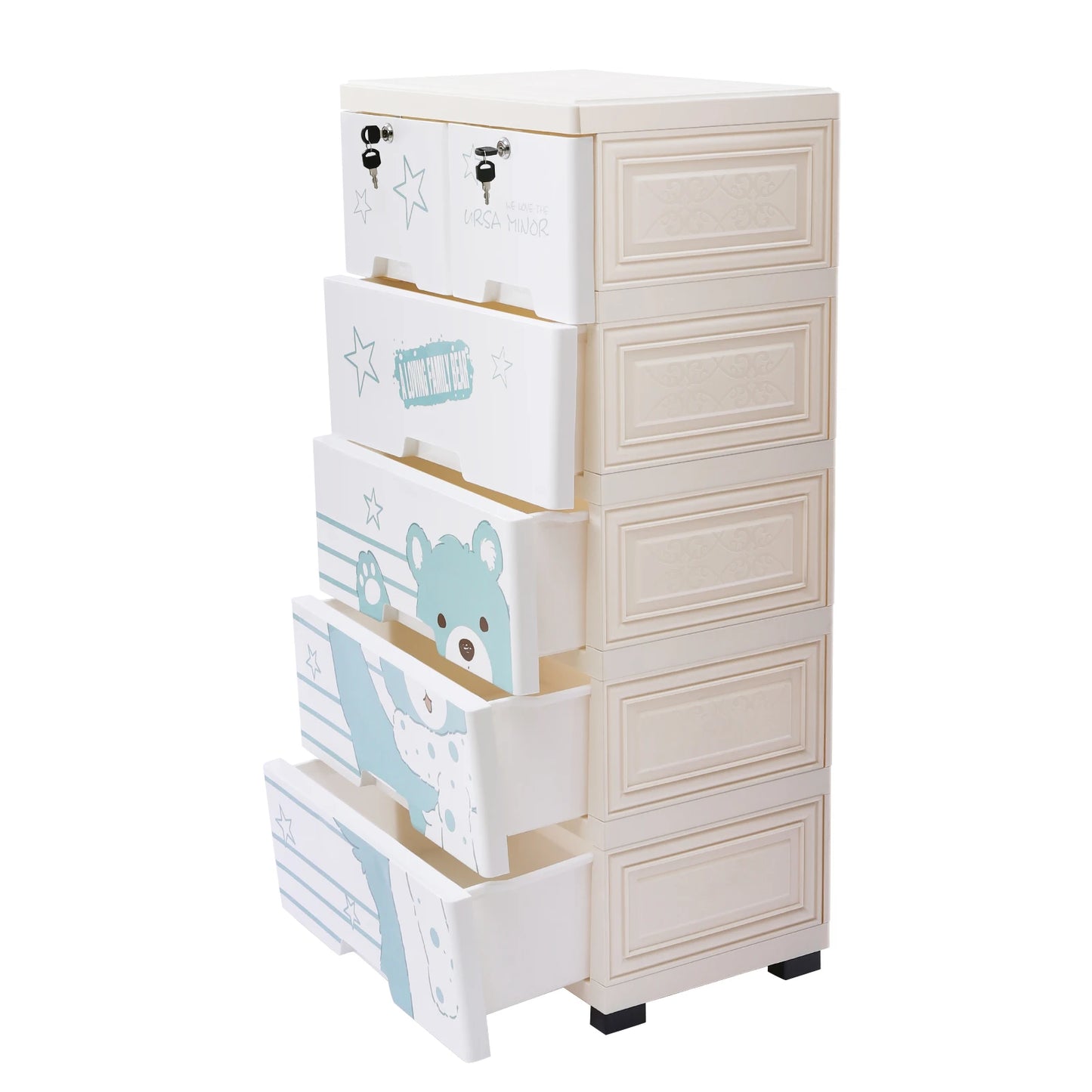 Storage Cabinet with 6 Drawers Plastic Drawers Dresser Closet Dresser Organizer