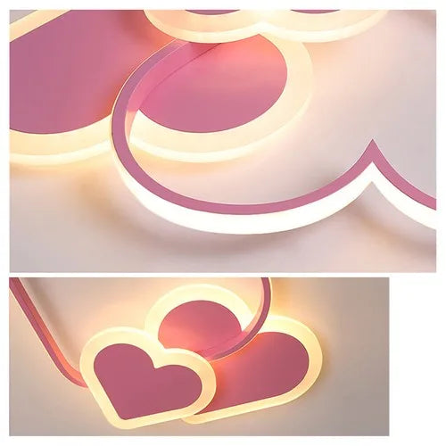 Heart-Shaped LED Ceiling Lamp with Remote Control Adjustable Color Temperature