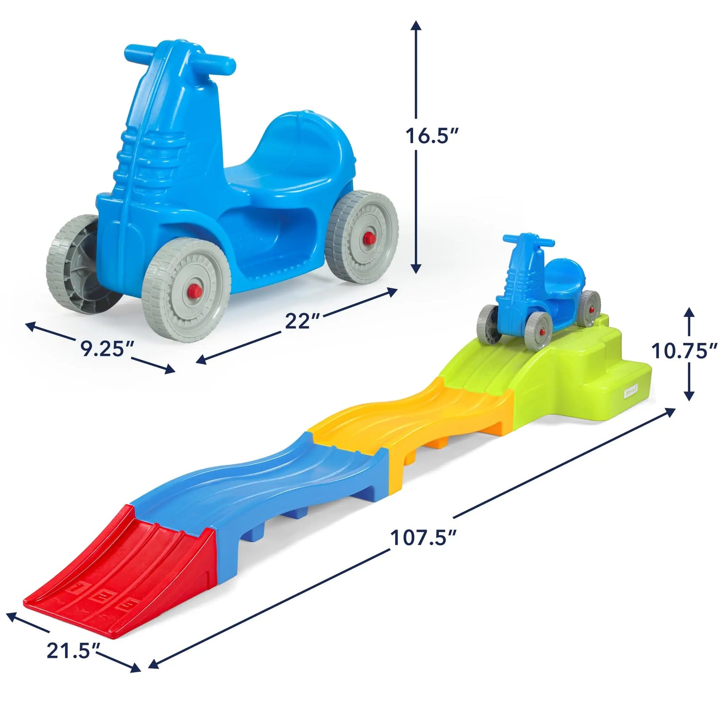 Deluxe Expandable Roller Coaster with Tracks Downhill Race Track for Kids Toddlers Indoor Outdoor Ride On Toy Ages 2-5