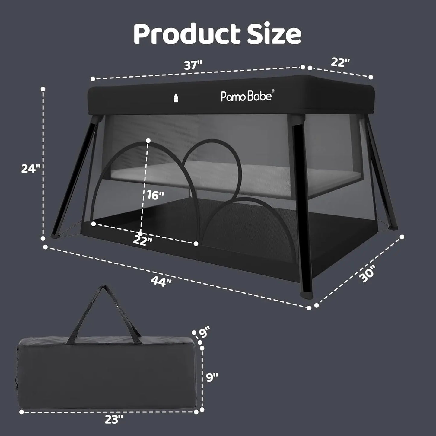 Lightweight Portable Travel Crib Playpen with Bassinet for Babies - Easy Setup & Safe Play