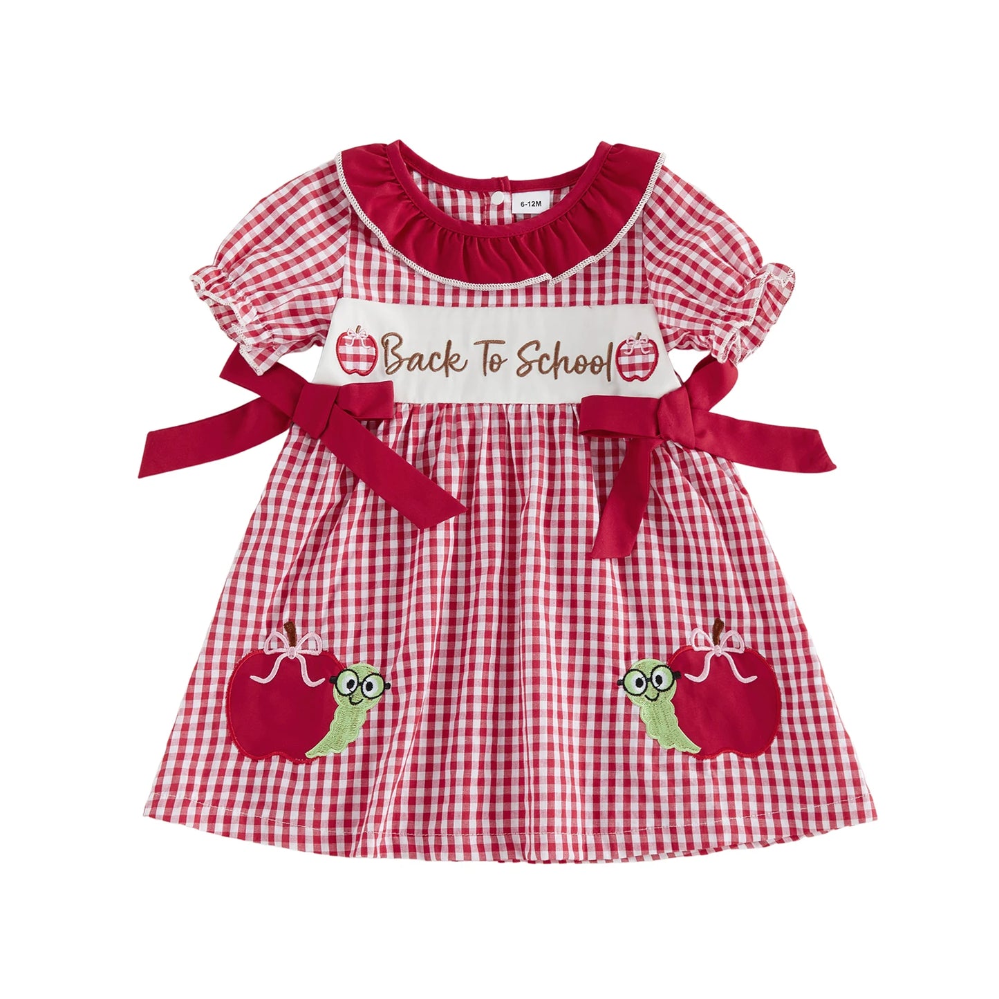 Short Clothes Embroidery Cute Bow Girls Back Girls Back To Cute Bow Short School Toddler-Summer Kids Girls Back