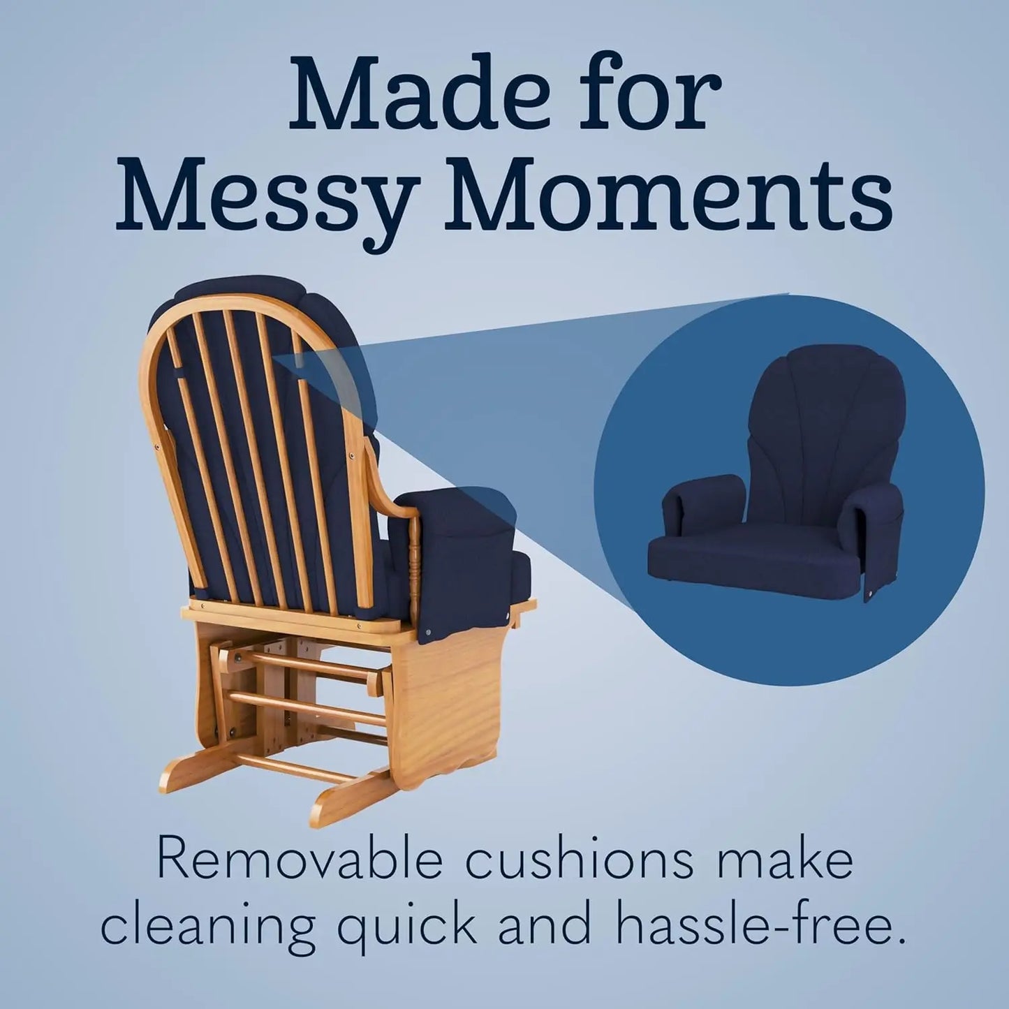 Lullaby Wood Base Glider Rocker