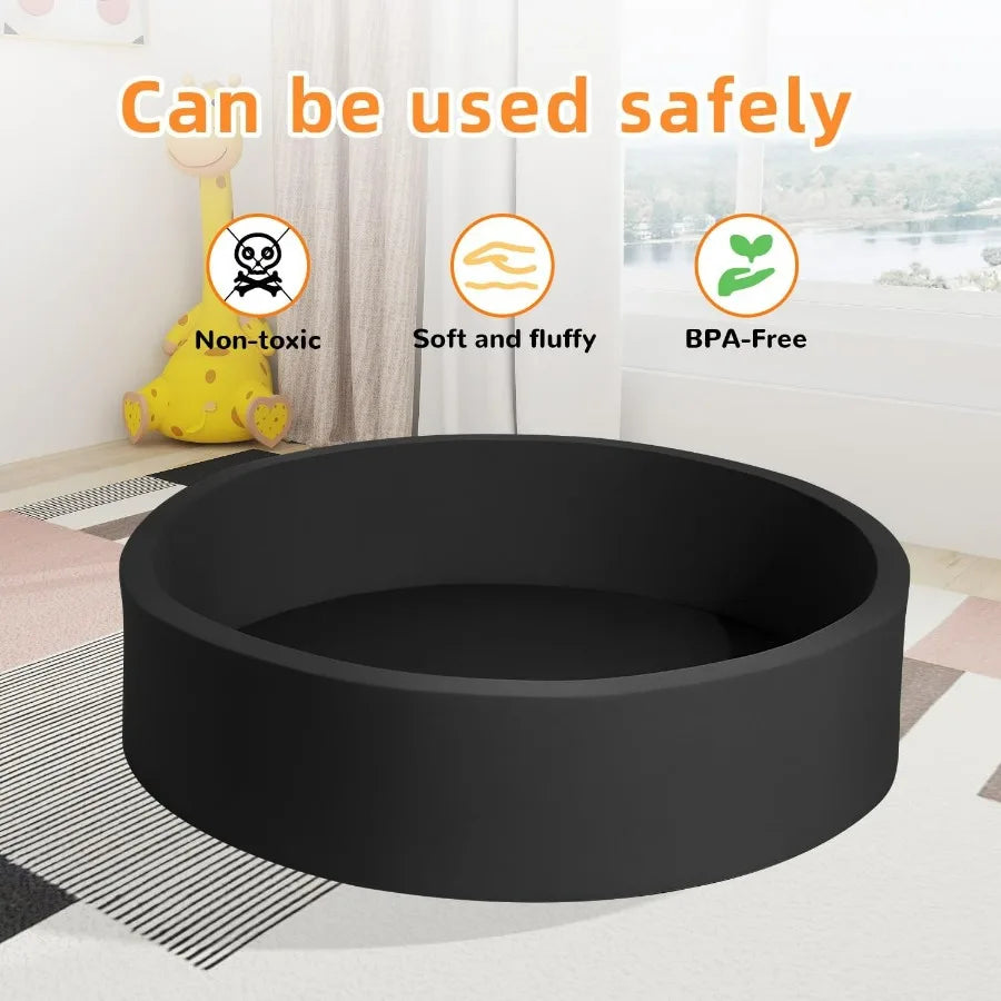 Extra Large Soft Foam Ball Pit 51.2" x 11.8" NO Balls in Large Sponge Round Ball Pool Indoor Round Ball Pits Toddler Playpen -