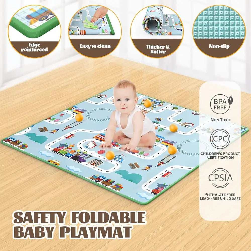 Gray 50x50 Baby & Toddler Playpen with Mat, Indoor/Outdoor Safety Play Yard, Activity Center