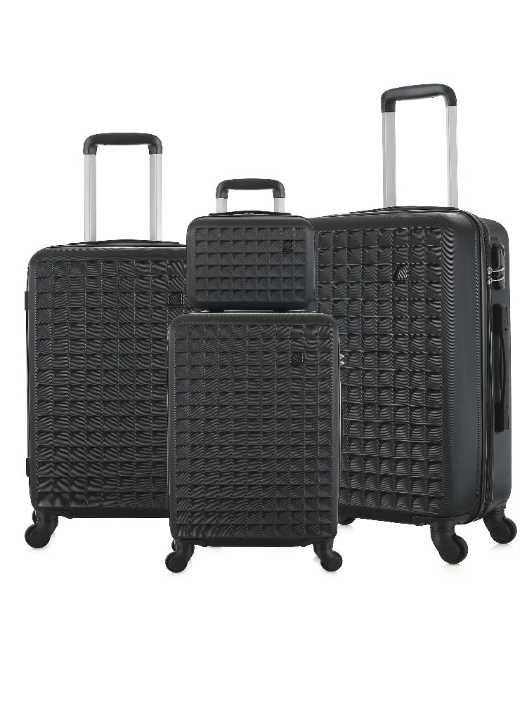 4-Piece ABS Hard side Spinner Luggage Sets (18/23/27 Inch + 13 Inch Cosmetic Case)