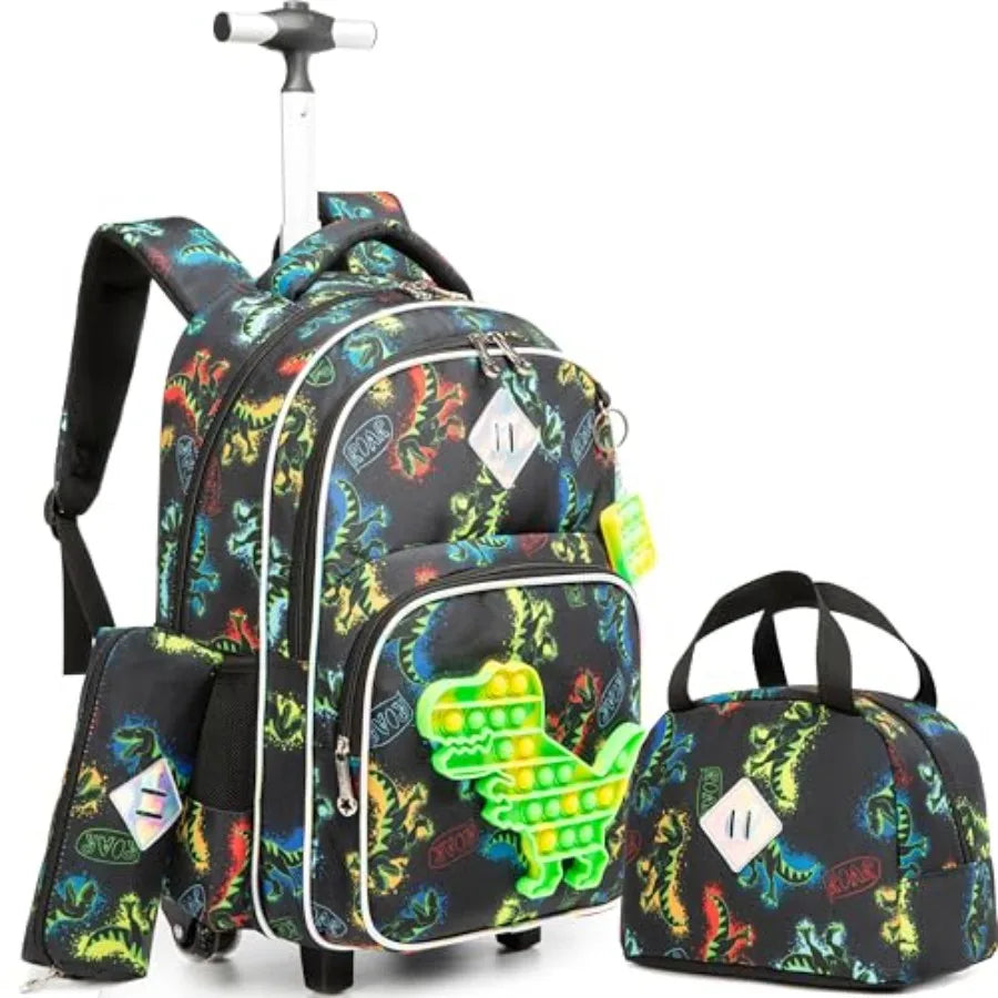 Mermaid Rolling Backpack for Girls Wheels Backpacks for Elementary Student Wheeled Trolley Trip Luggage