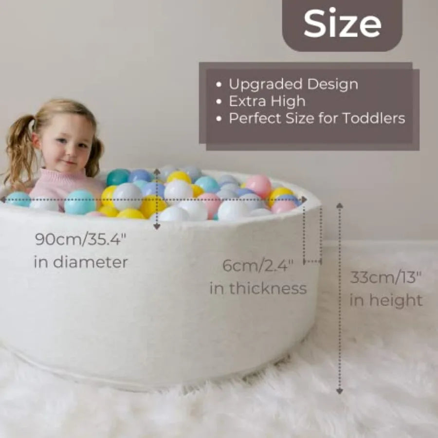 Deluxe Round Ball Pit Premium Handmade Kiddie Balls Pool Soft Indoor Outdoor Nursery Baby Playpen