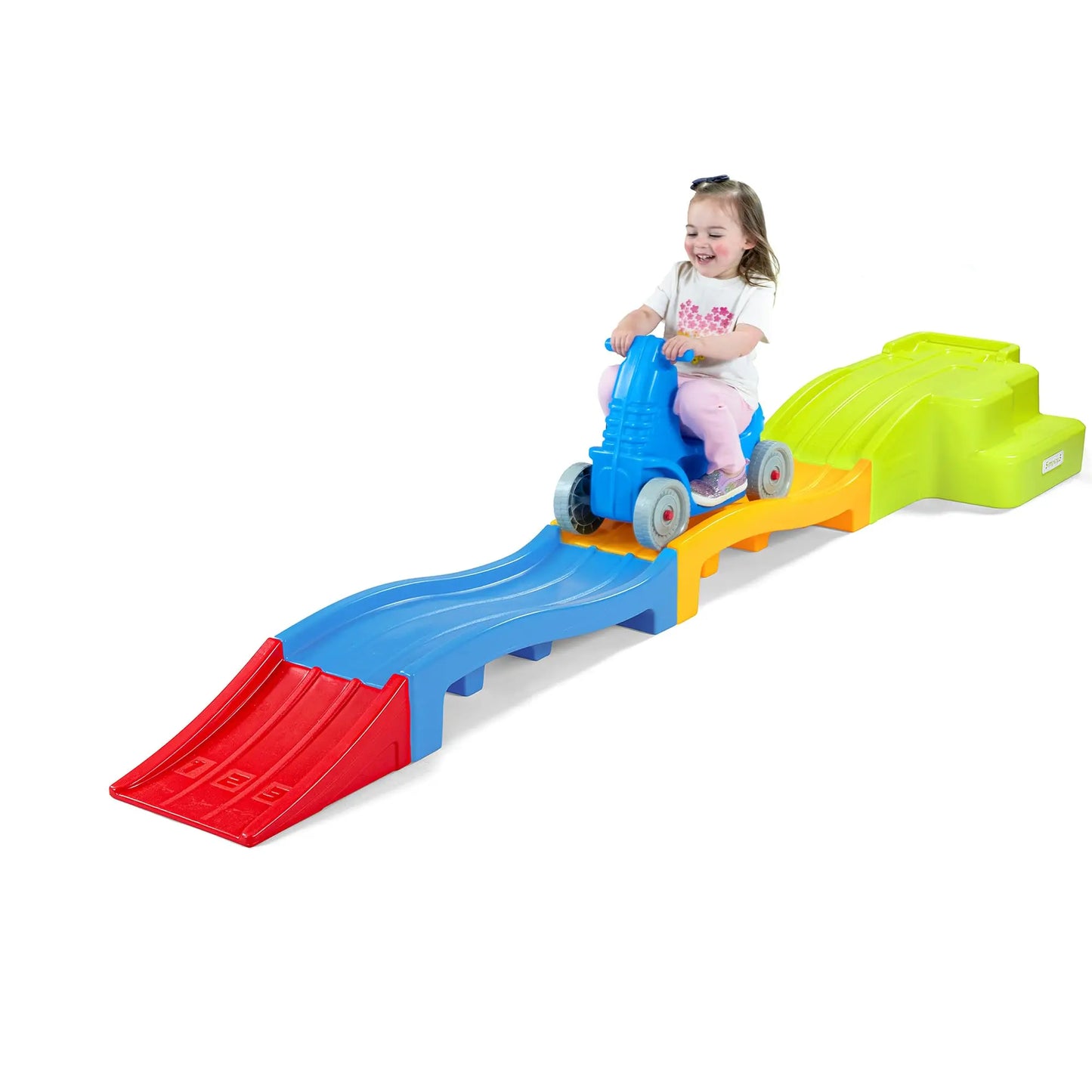 Deluxe Expandable Roller Coaster with Tracks Downhill Race Track for Kids Toddlers Indoor Outdoor Ride On Toy Ages 2-5