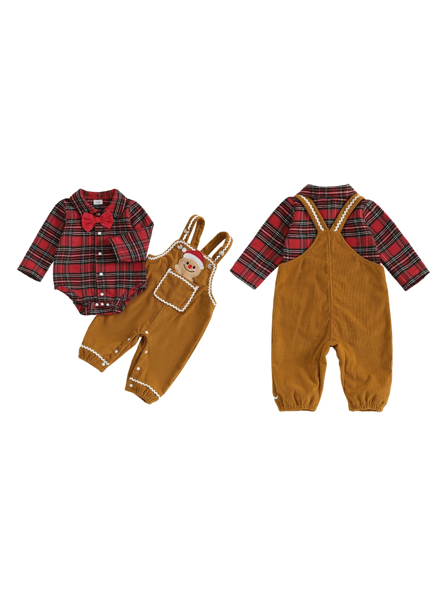 Toddler Boy Holiday Outfit Red Plaid Shirt and Pants Set with Reindeer Embroidery Christmas Party Clothes 2Pcs Ensemble
