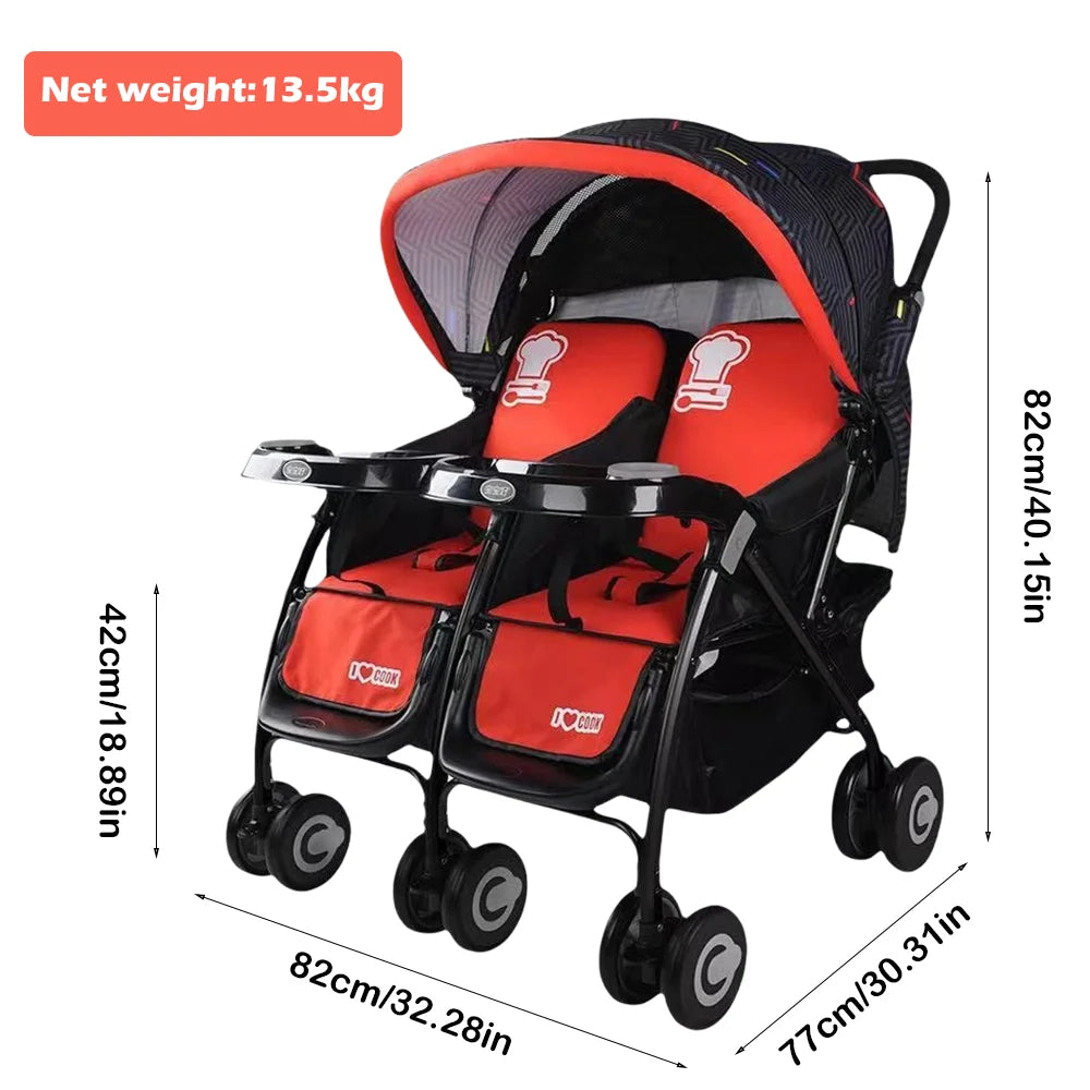 Twins baby stroller,Lightweight , travel friendly, ultra comfort and folding