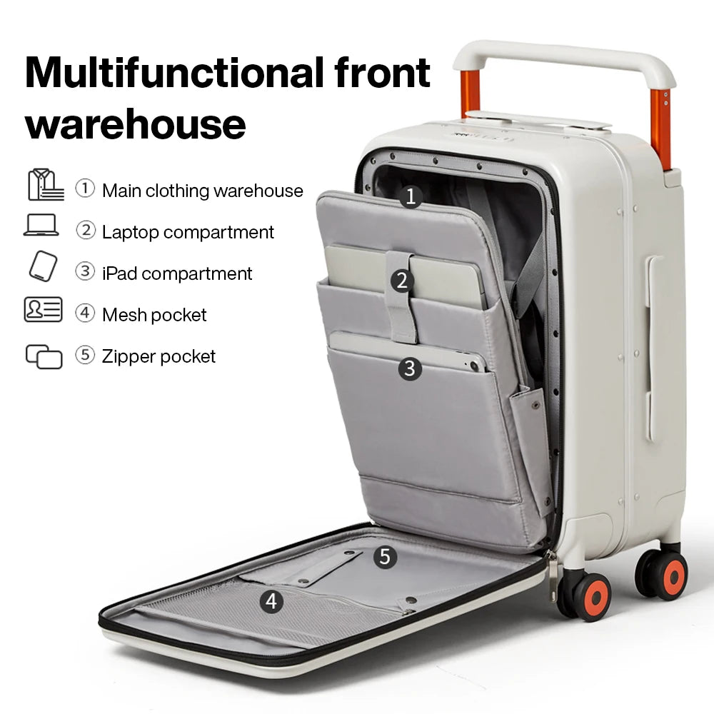 Mixi 2026 New Design Wide Handle Suitcase Men Carry-On Luggage Women Travel Trolley Case