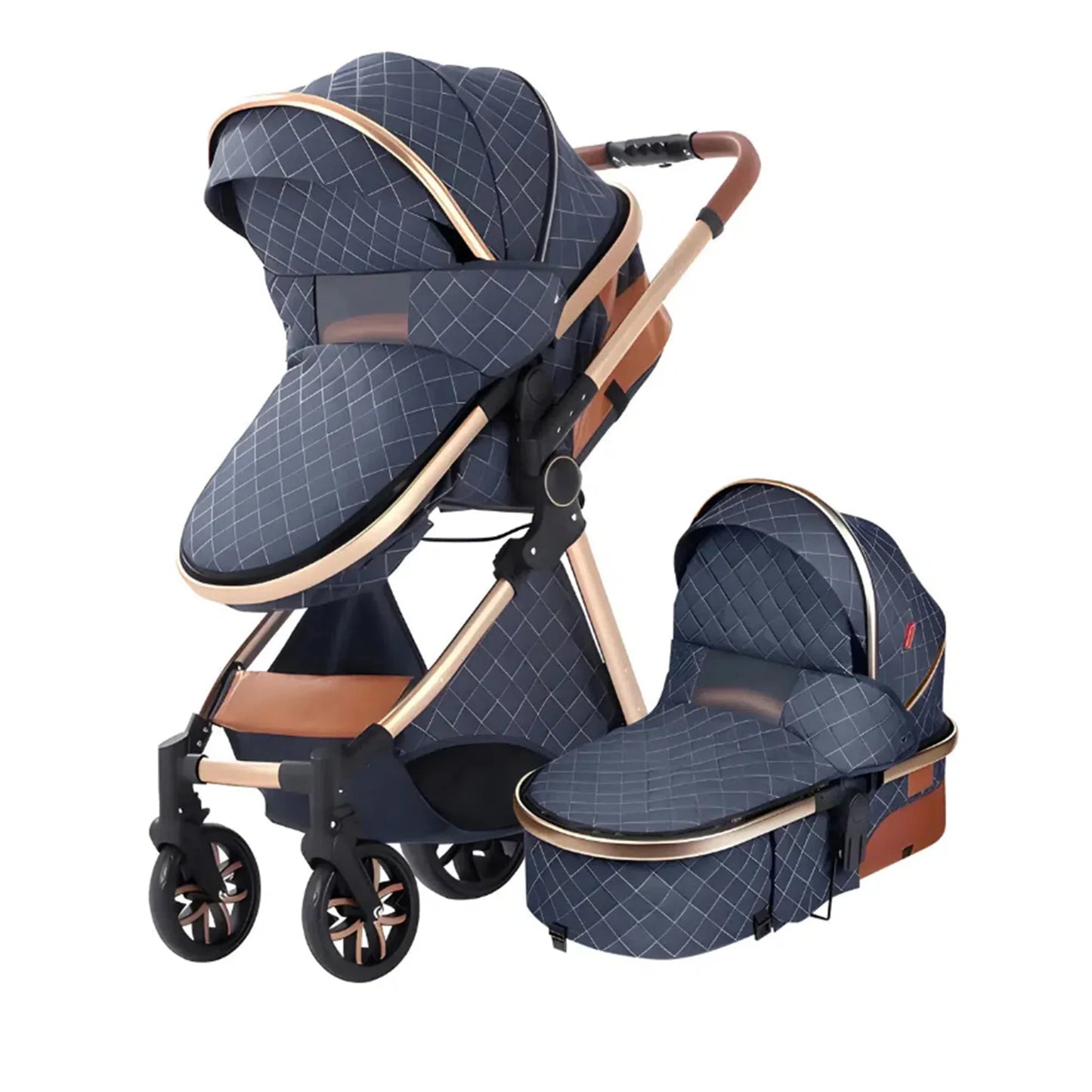 Luxury Travel Pram 3 in 1Baby Stroller High Landscape Baby Carriage Newborn Parm With Mom Bags