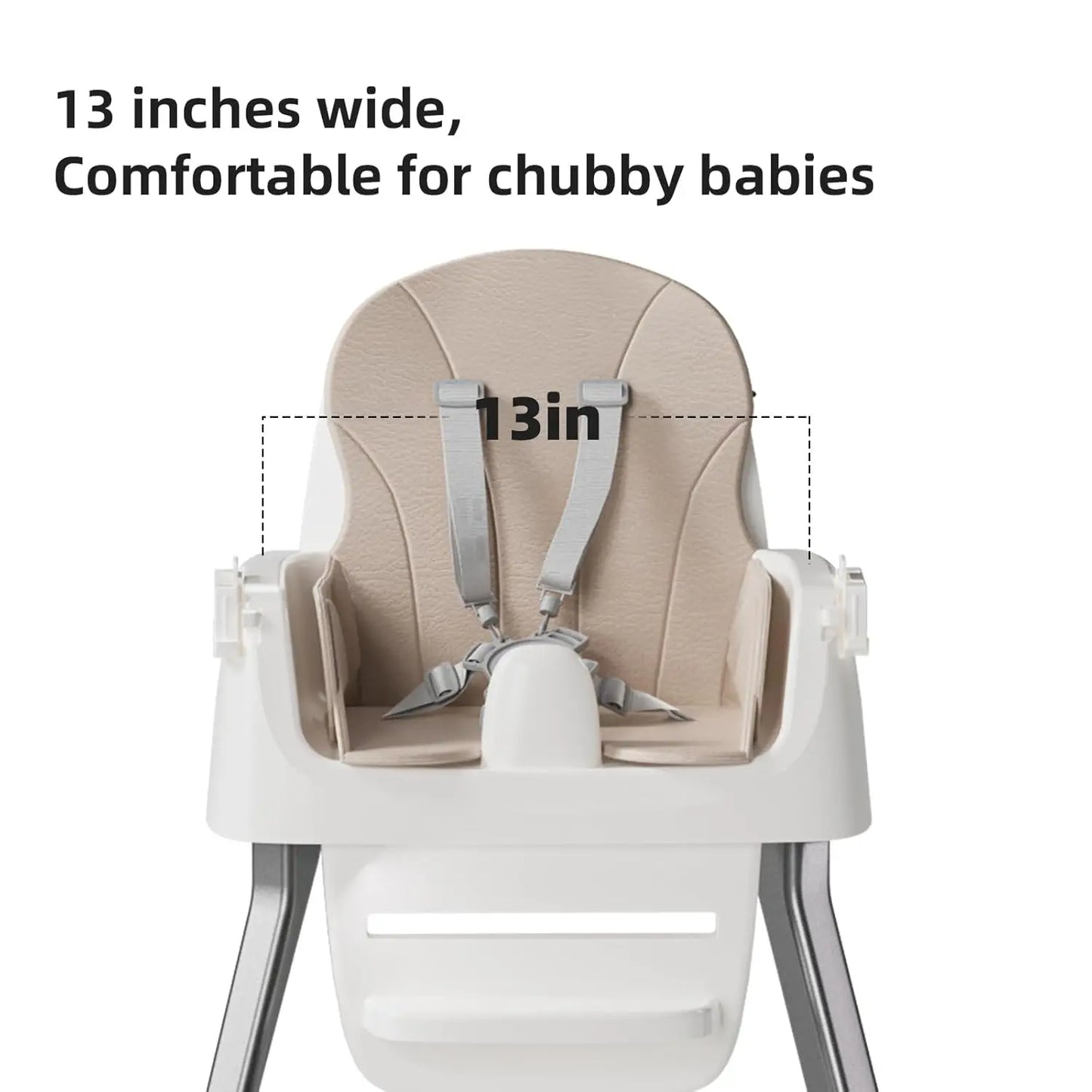 Convertible Baby High Chair with 5-Point Harness, Detachable Tray & Washable Cushion for Infants and Toddlers