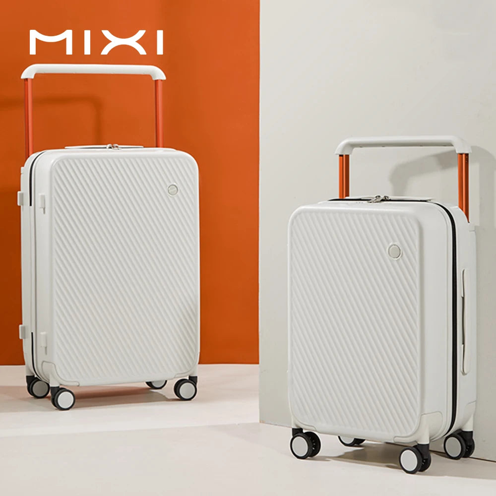 Mixi Gorgeous Wide Handle Suitcase 24" Travel Luggage Rolling Wheels Women Men 20" Carry On Cabin Hard side