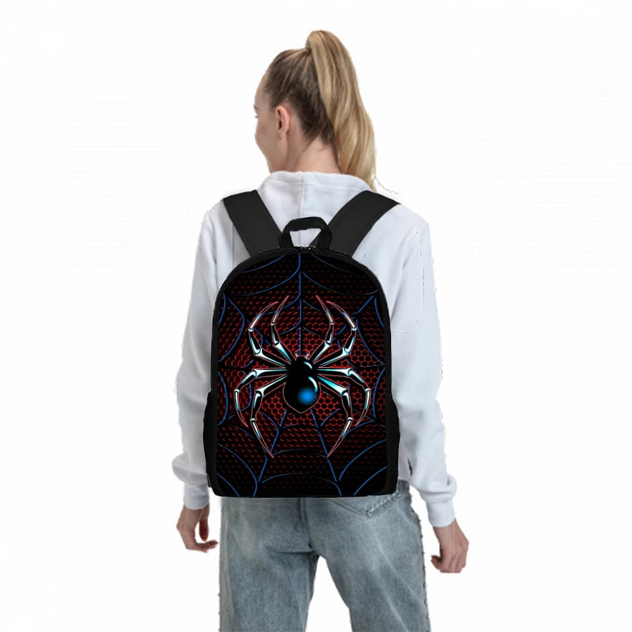 Spider Pattern Three-Piece Set Backpack
