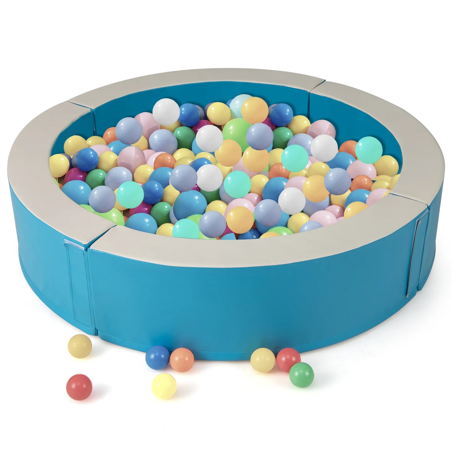 44. 5" x 10" Baby Ball Pit Detachable Foam Ball Pit with 50 Colorful Ocean Balls