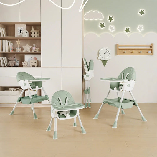 Multifunctional dining chair for folding children, highchair for babies, mobile dining chair for children