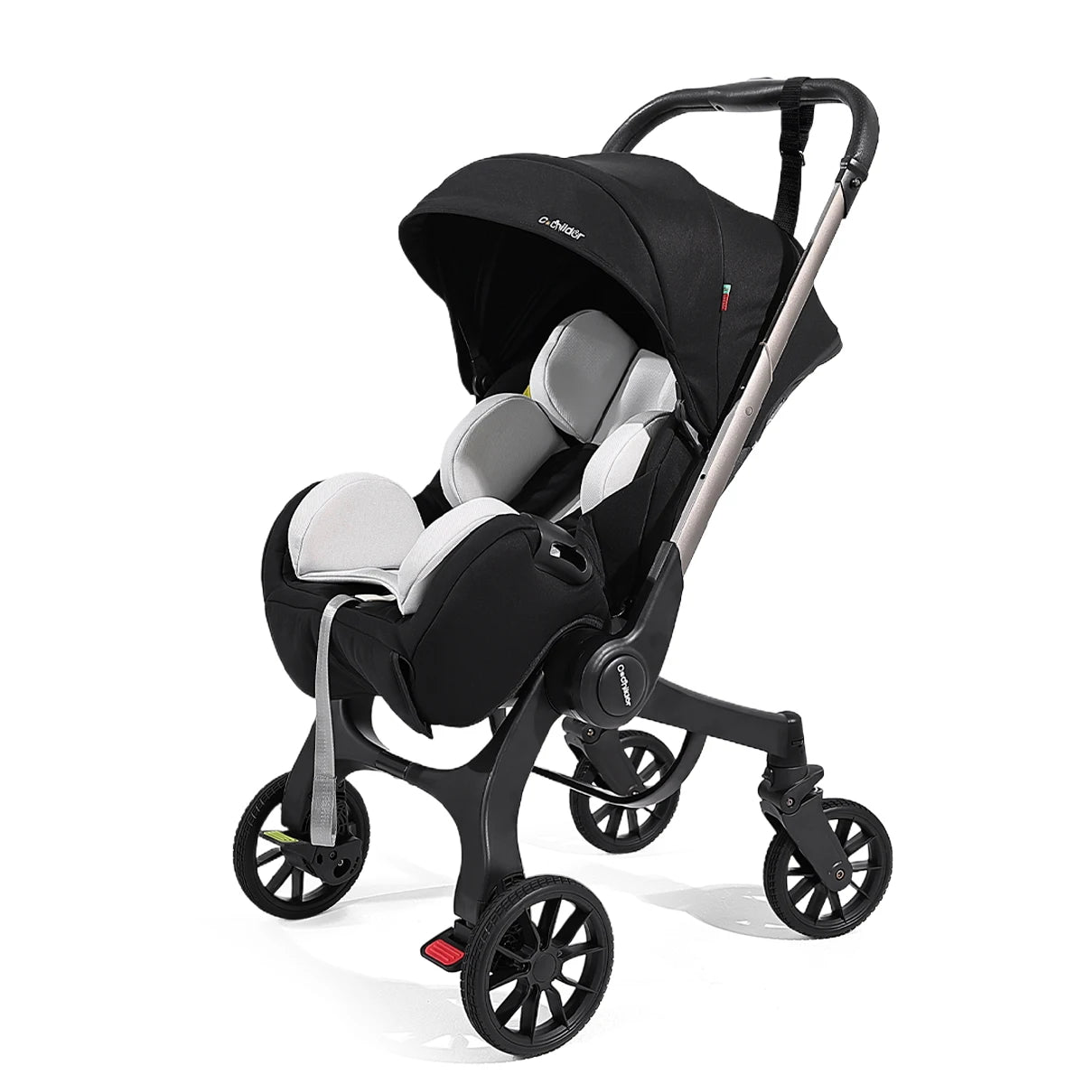 All-Terrain Foldable Baby Stroller, Bidirectional Travel System with Adjustable Backrest, Perfect Camping Cart for Fall