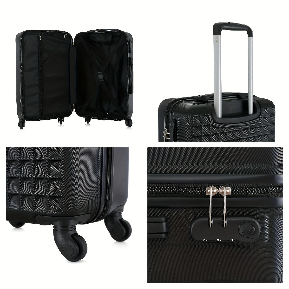4-Piece ABS Hard side Spinner Luggage Sets (18/23/27 Inch + 13 Inch Cosmetic Case)
