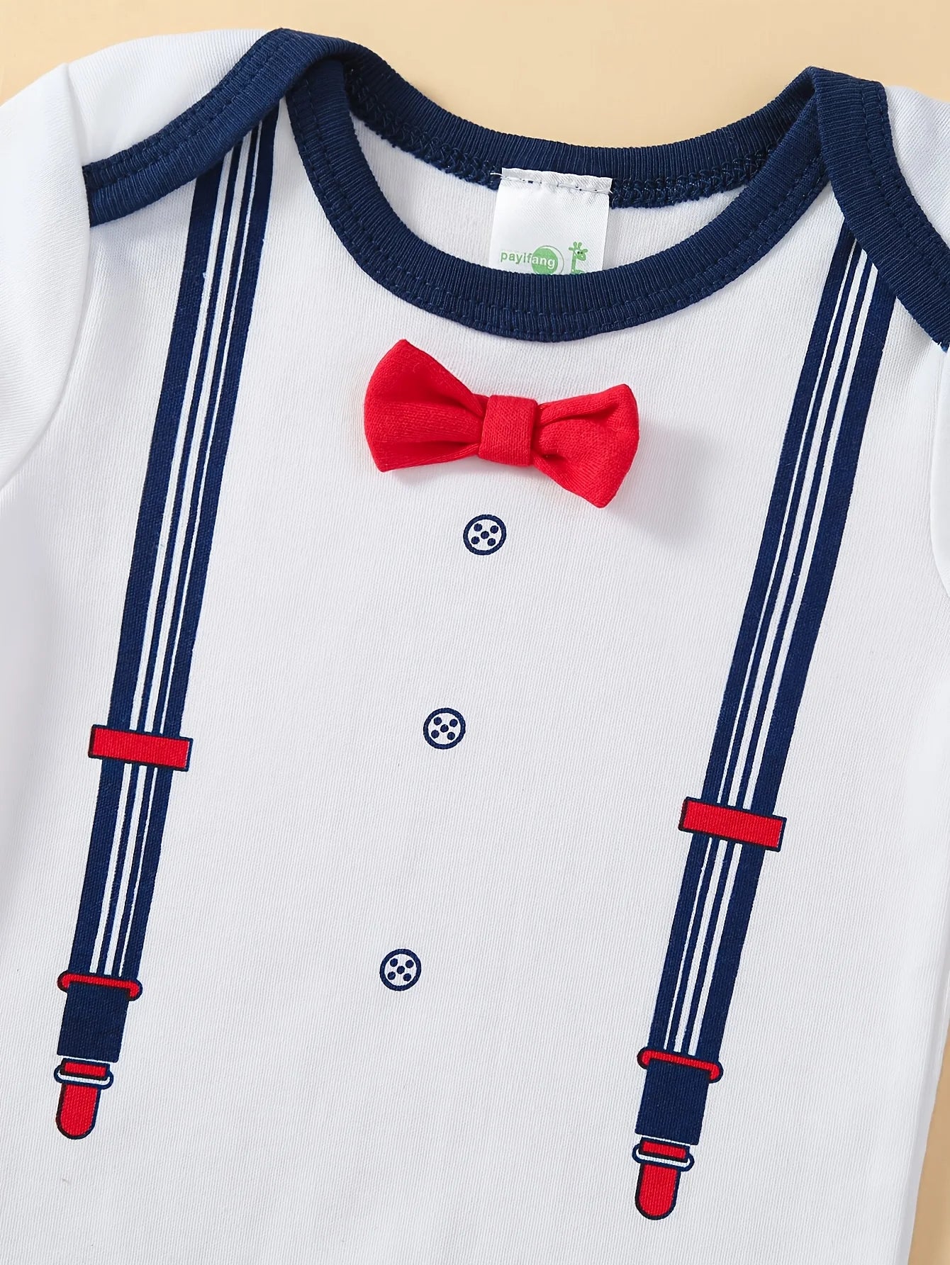 5pcs Baby Boys Short Sleeve Triangle Bodysuits, Cotton Gentleman Rompers with Bow Tie, Spring & Summer Outdoor Wear, Essential Newborn Hospital Clothes, Perfect for Outdoor