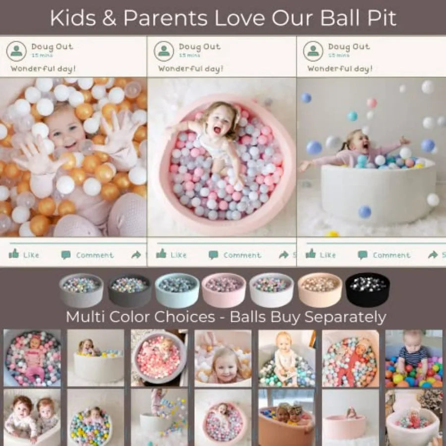 Deluxe Round Ball Pit Premium Handmade Kiddie Balls Pool Soft Indoor Outdoor Nursery Baby Playpen