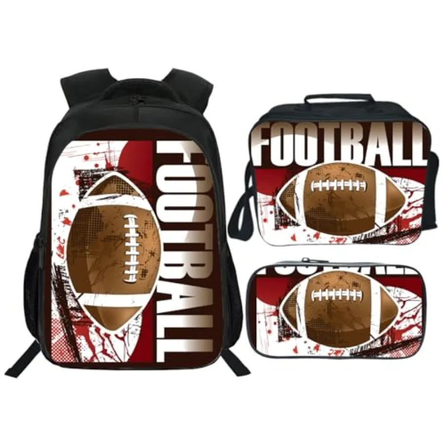 Backpack School Bookbag 16inch Schoolbag With Lunch Box Bag And Pencil Case Set For Boys Girls