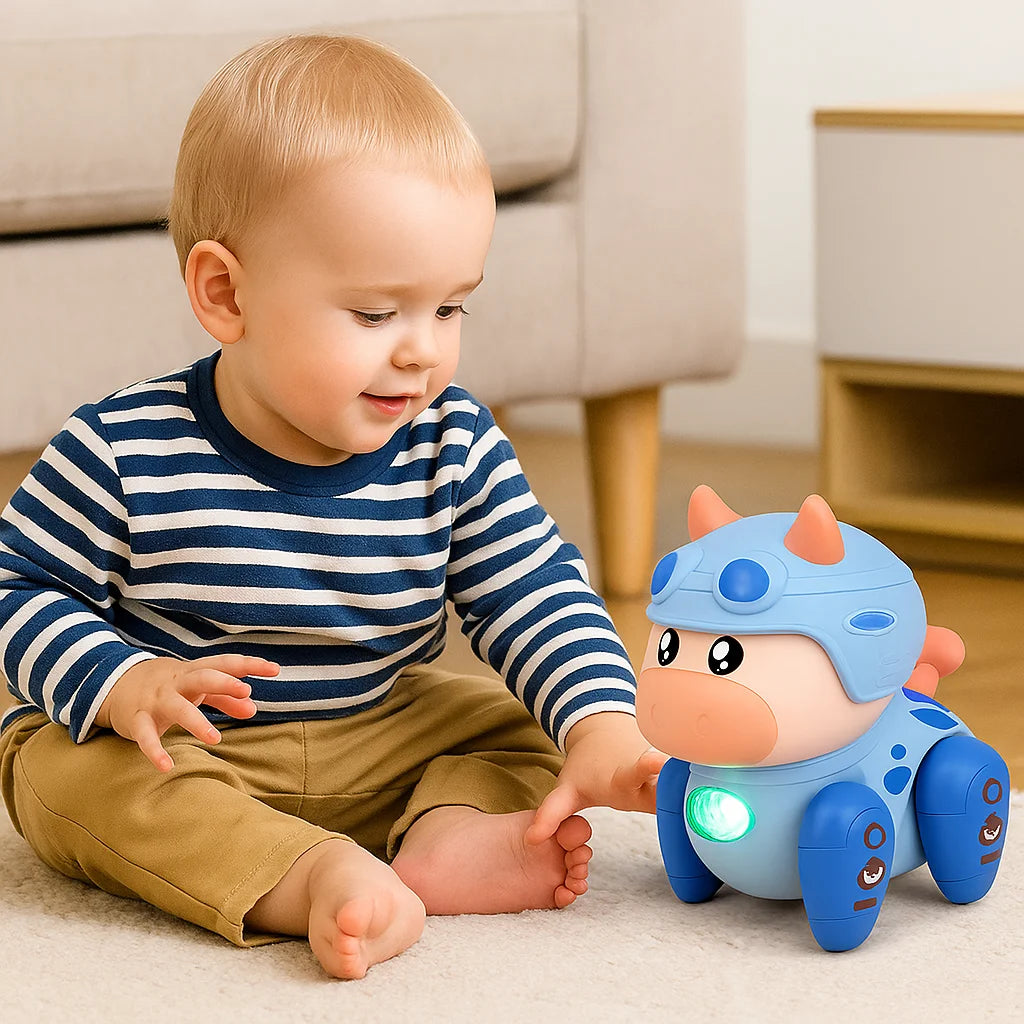 Cute Music Cow Toy For Kids - Dancing Crawling Toy, Can Light Up, Simulates Walking