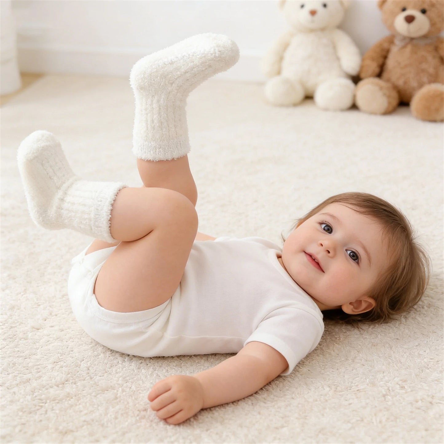 Adorable Cotton Socks Cozy Breathable Anti-slip Socks for Infants Toddlers Boys & Girls Pack of 5