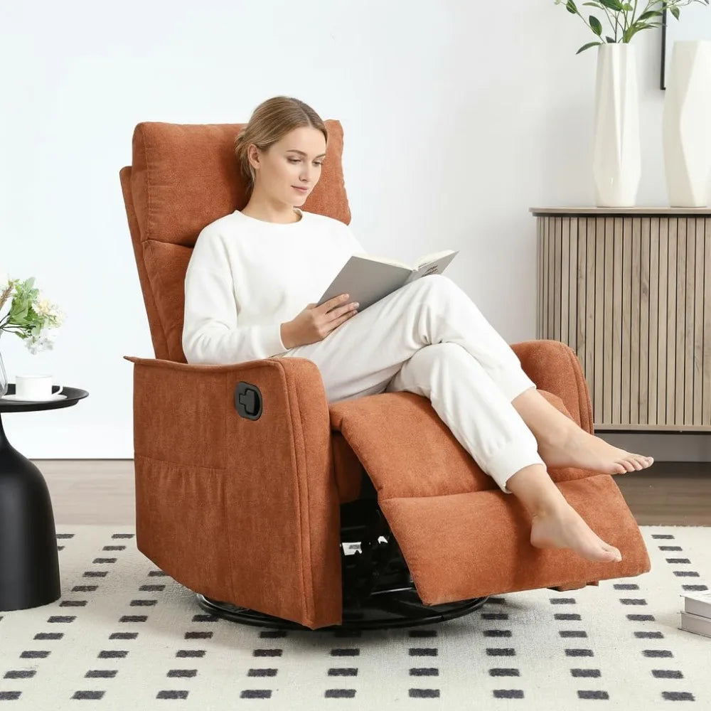 360 Swivel Rocking Recliner Chair for Adults, Nursery Rocking Chair with Heat and Massage, Glider Reclining Chair