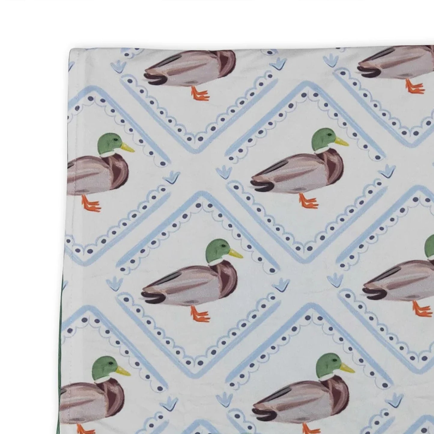 Baby Kids Green Ducks Plaid Southern Blankets