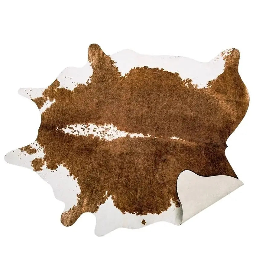 Premium Faux Cowhide Rug 4.6 x 5.2 Feet, Sturdy and Large Size Cow Print Rug