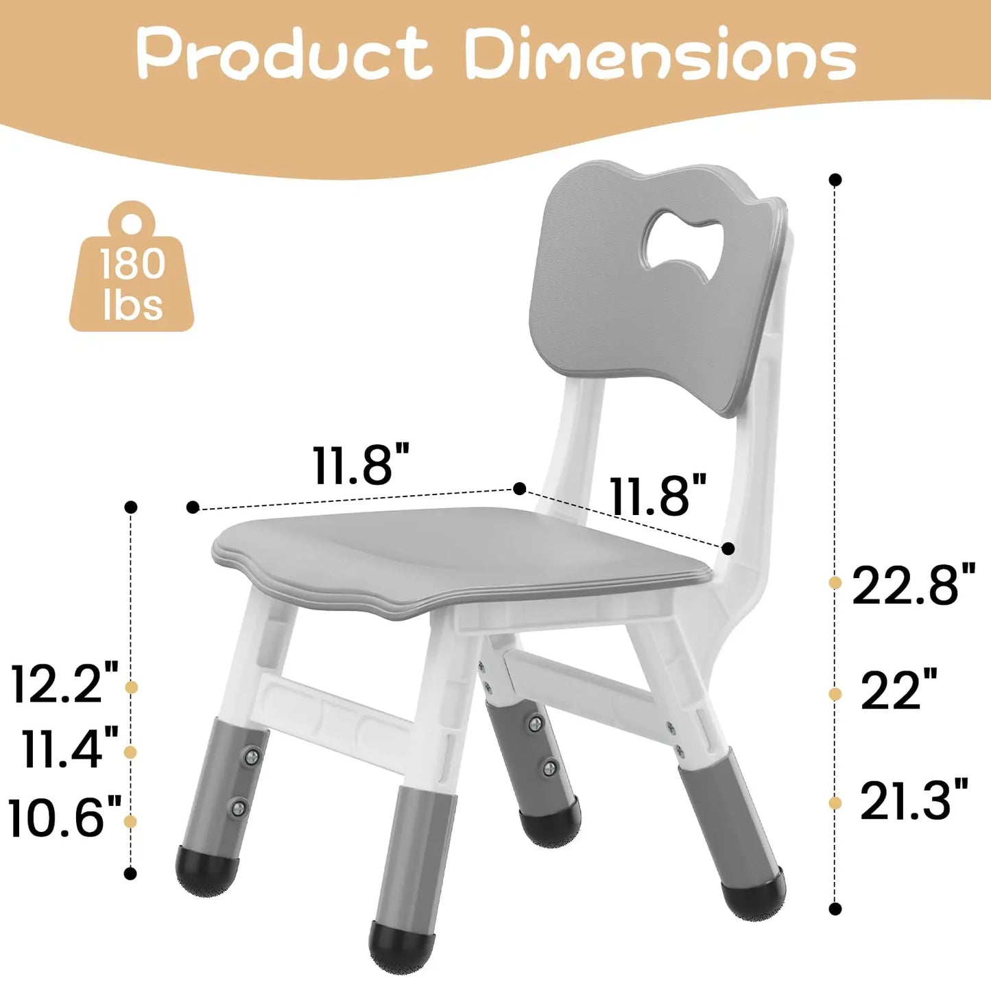 2pcs Stackable Adjustable Kids Chair