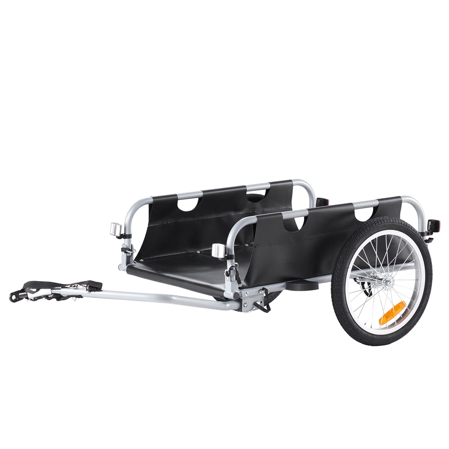SucceBuy 100lbs Bike Cargo Trailer Foldable Bicycle Wagon Storage Cart with 16" Wheels & Safe Reflectors Fits 22"-28" Bike Wheels