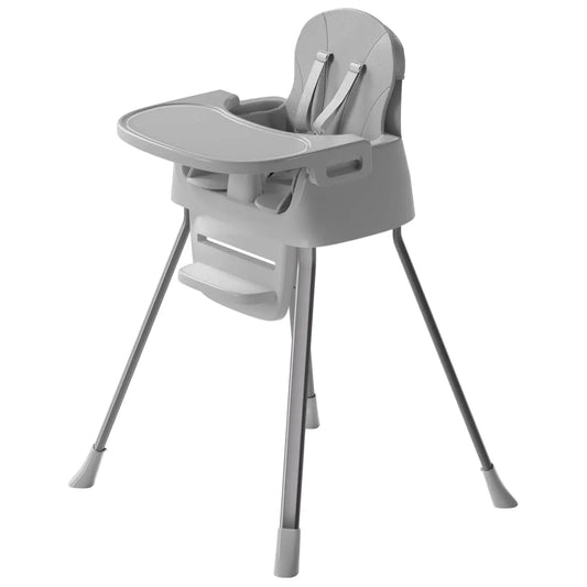 Convertible Baby High Chair with 5-Point Harness, Detachable Tray & Washable Cushion for Infants and Toddlers