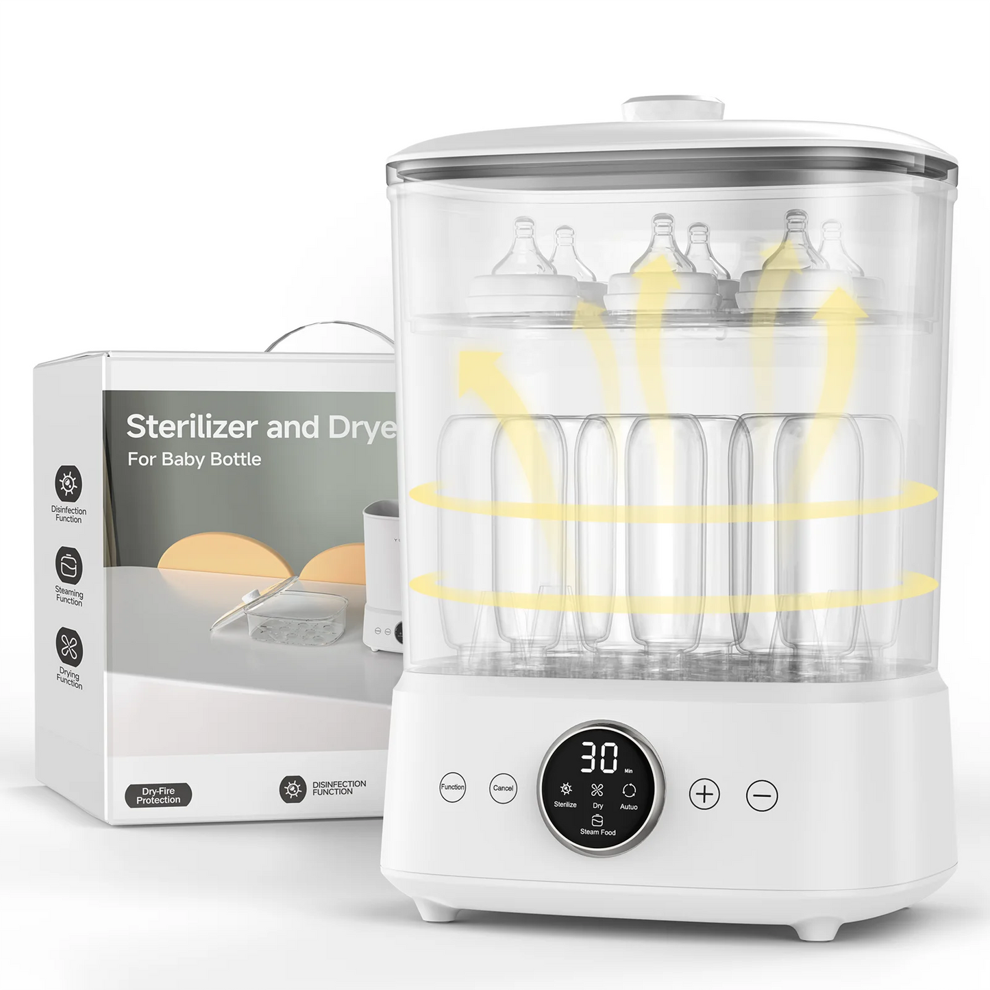 YunBaby One-Touch Control Baby Bottle Steamer and Dryer
