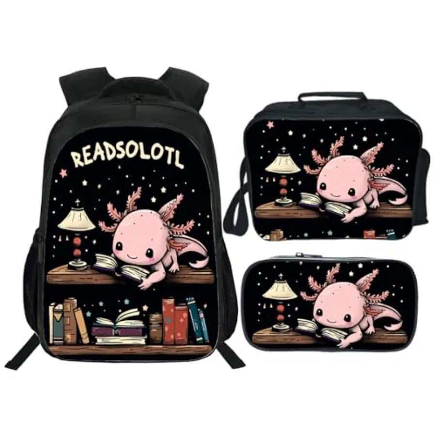 Backpack School Bookbag 16inch Schoolbag With Lunch Box Bag And Pencil Case Set For Boys Girls