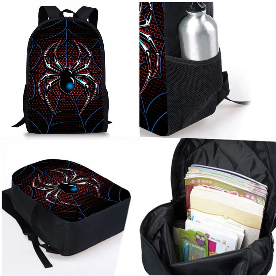 Spider Pattern Three-Piece Set Backpack
