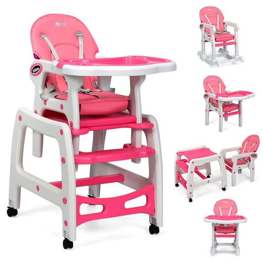 5-in-1 Convertible Baby Highchair with Adjustable Back