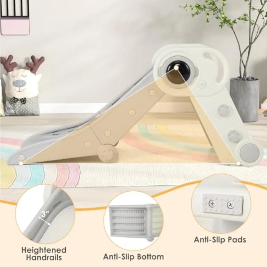 Toddler Slide Foldable Slide for Toddlers Aged 18+ Months 2 in 1 Indoor Folding Freestanding Baby Climber Playset Playground
