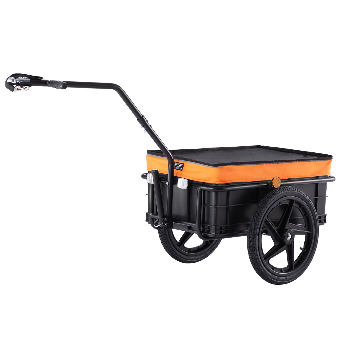 SucceBuy 88 lbs Bike Cargo Trailer Bicycle Wagon Cart Foldable Storage with 16"Wheels & Safe Reflectors Fits 24"-28" Bike Wheels