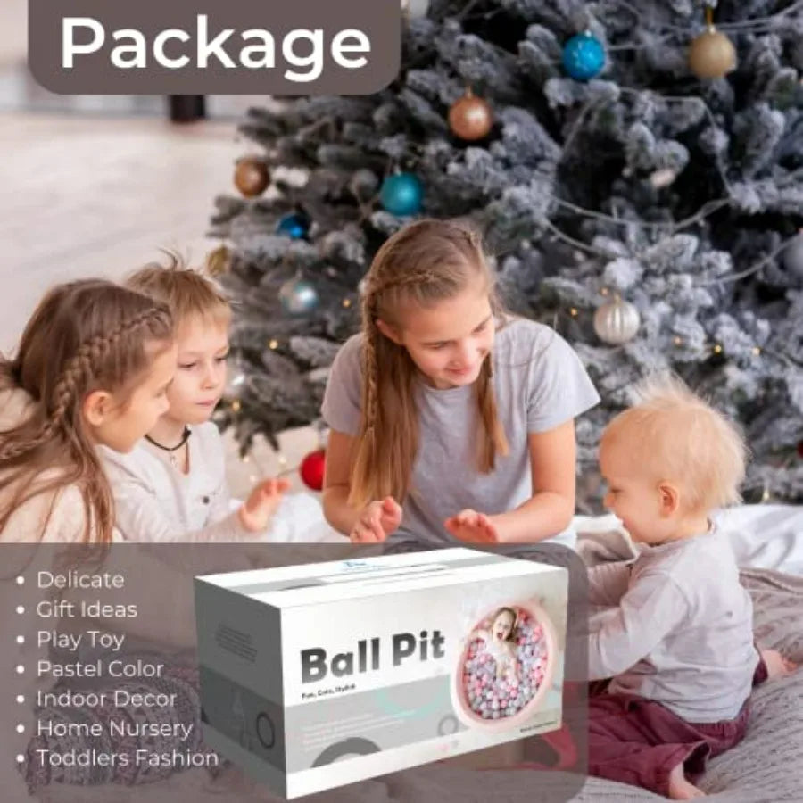 Deluxe Round Ball Pit Premium Handmade Kiddie Balls Pool Soft Indoor Outdoor Nursery Baby Playpen