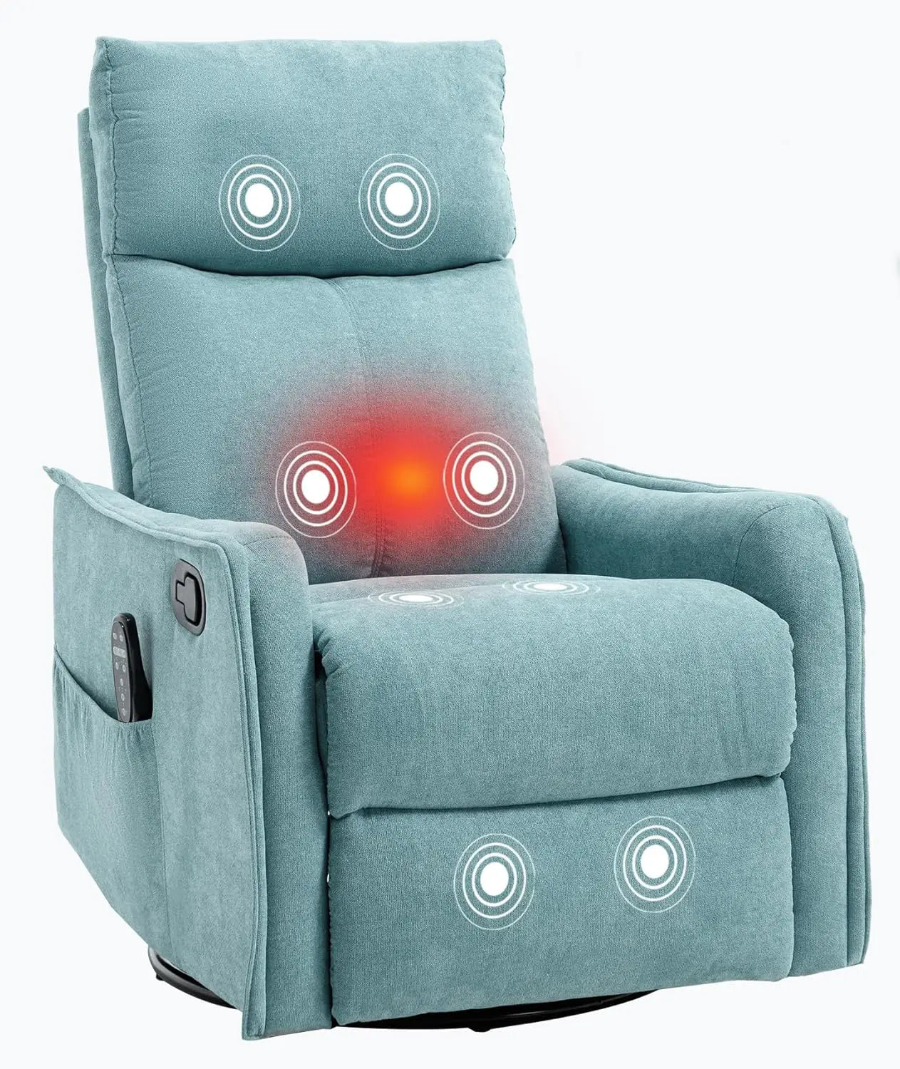 360 Swivel Rocking Recliner Chair for Adults, Nursery Rocking Chair with Heat and Massage, Glider Reclining Chair