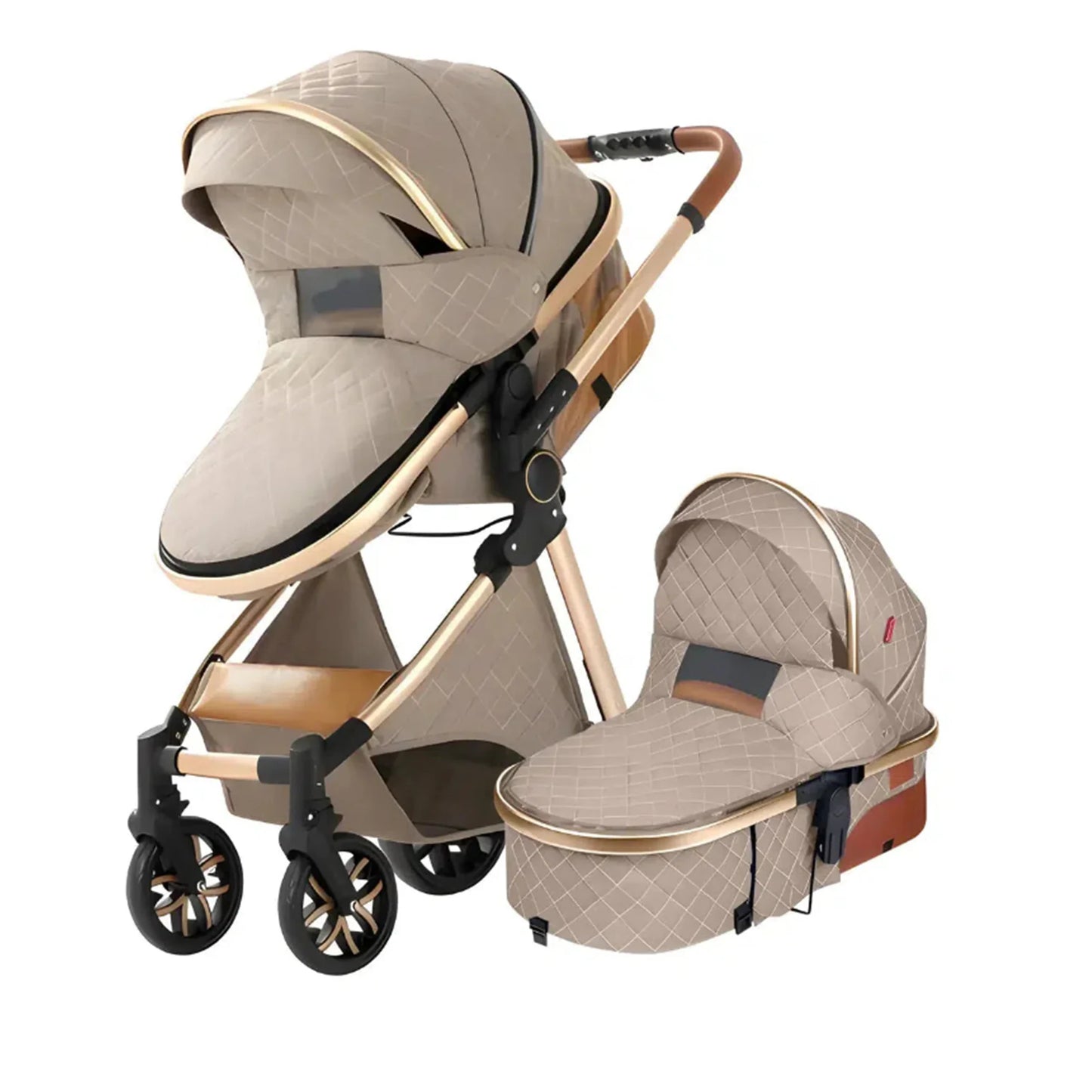 Luxury Travel Pram 3 in 1Baby Stroller High Landscape Baby Carriage Newborn Parm With Mom Bags