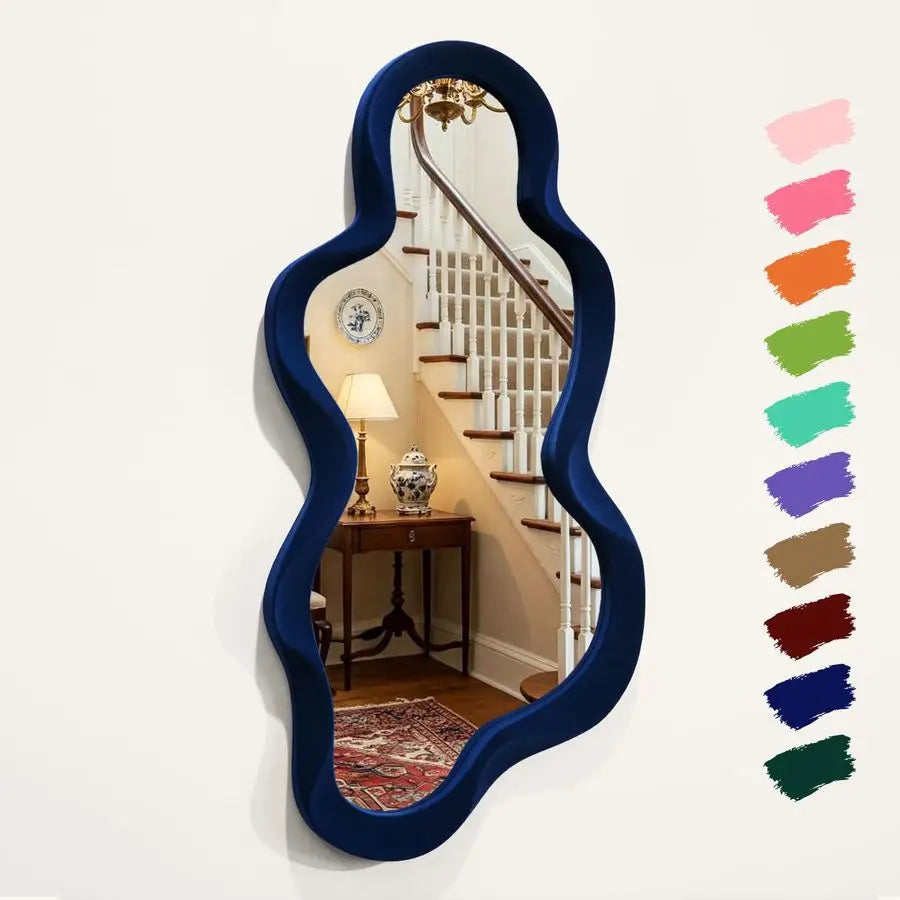 Room Mirrors for Wall Decor, 13.8x29.7 Wall Mounted Cloud Mirror Cute Hanging Wall Art