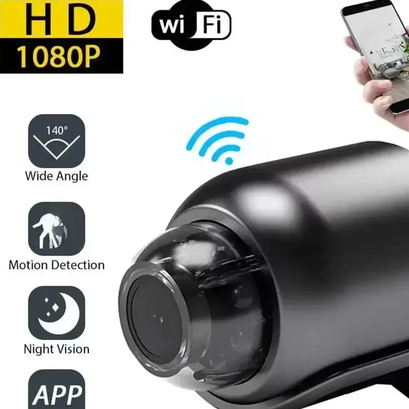 Mini WiFi Camera 1080P HD, Indoor Security Cam with Night Vision, 2-Way Audio