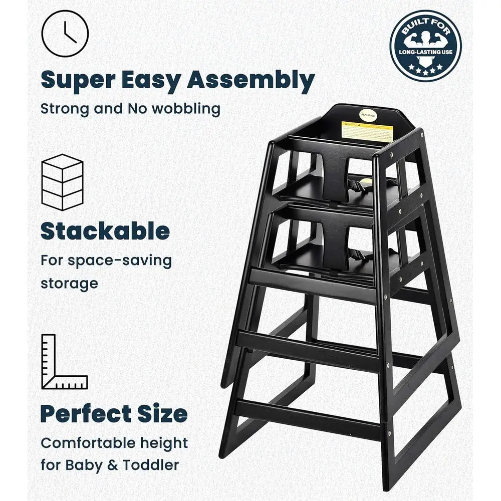 Wooden High Chairs or Babies and Toddlers with Saety Strap