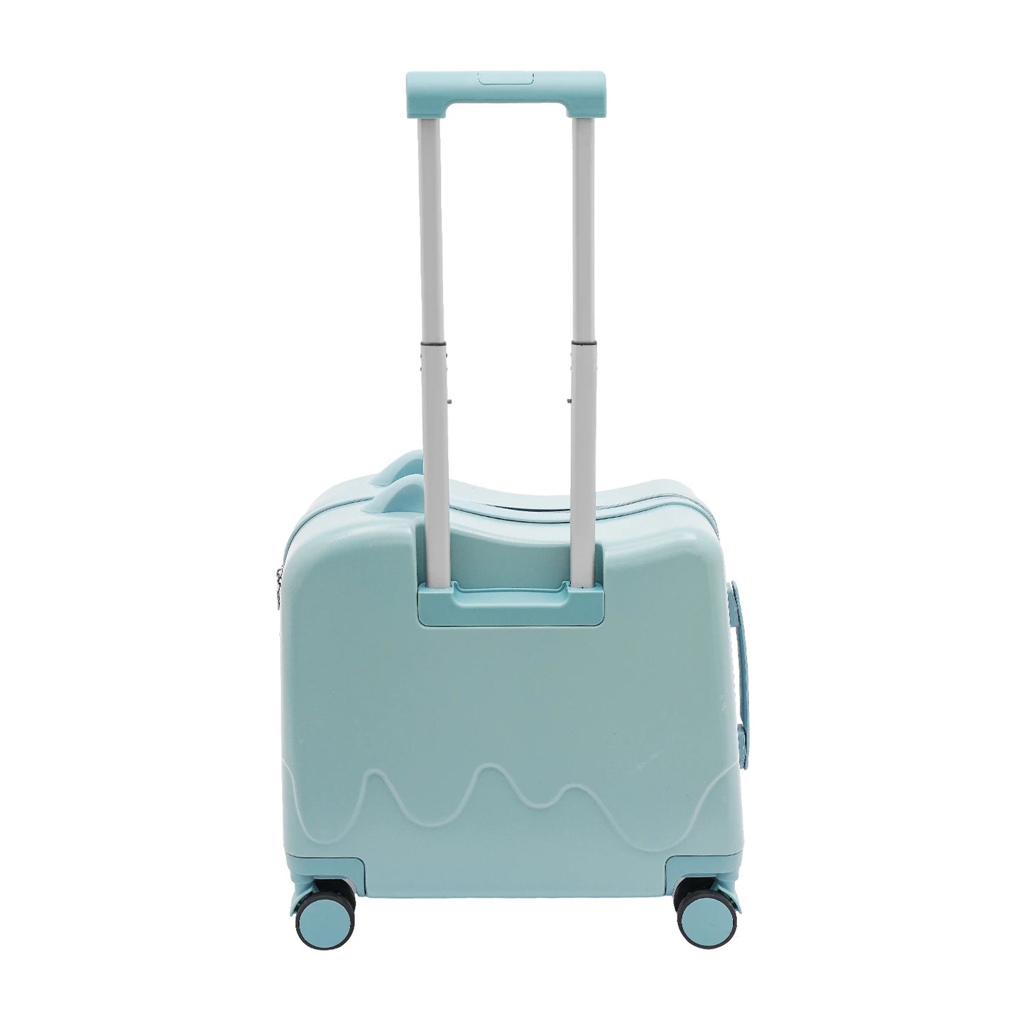Bymaocar Childrens Travel Trolley Case Luggage Suitcase 18 Inch Sky Blue Ride On Hard Shell Durable Kids Suitcase for Trip