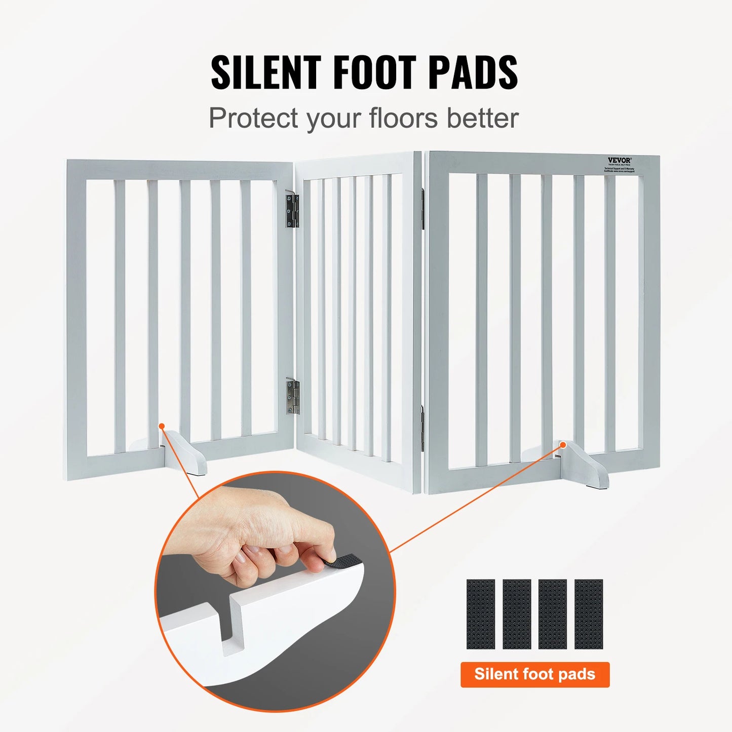 SucceBuy Free Standing Dog Gate Freestanding Pet Gate 3 Panels Foldable Dog Gate for Narrow Passageways Expandable Barrier