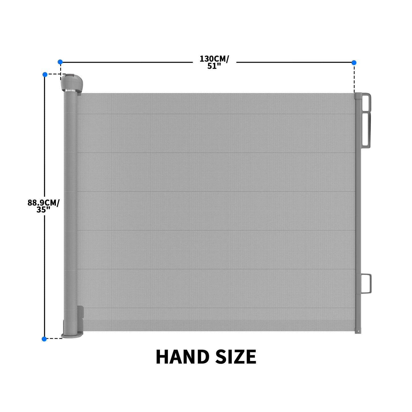 Extra Wide Kids Pets Gate Retractable Dog Gate for Babies, White Child Baby Gates, One Handed Operation Mesh Safety