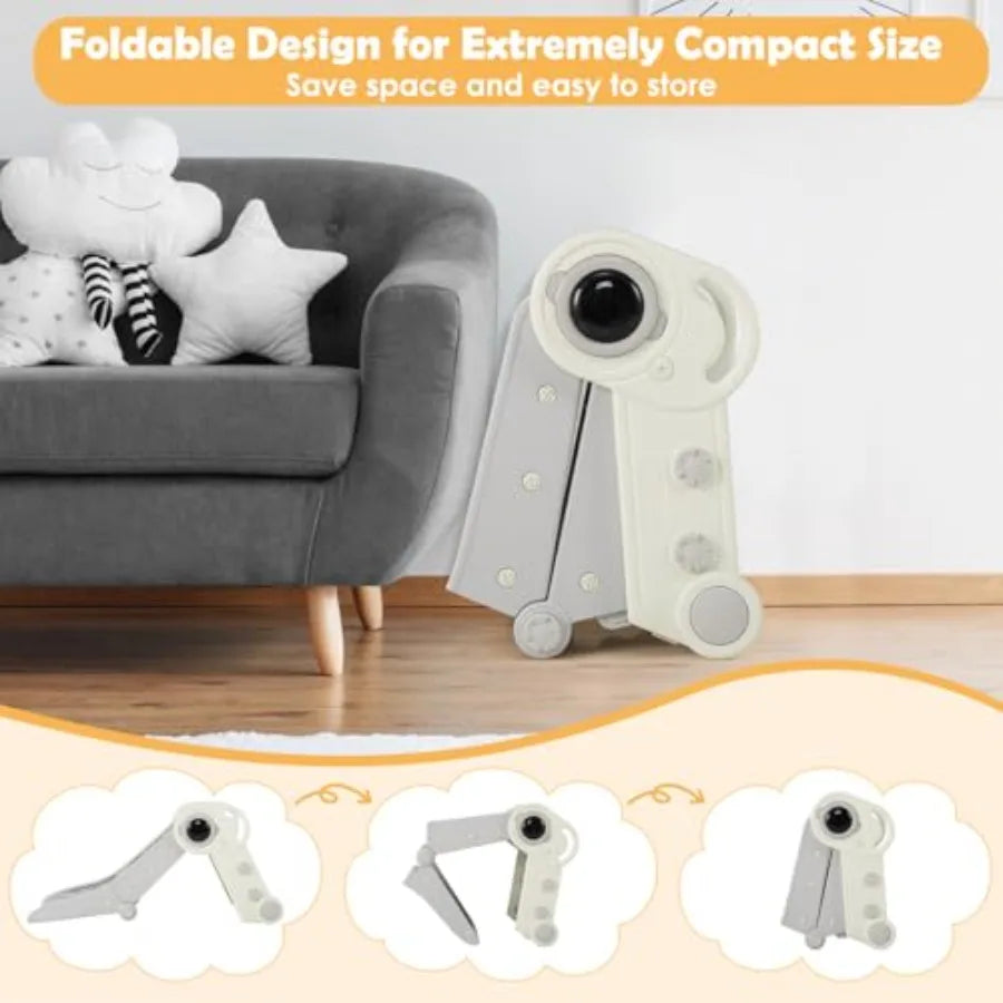 Toddler Slide Foldable Slide for Toddlers Aged 18+ Months 2 in 1 Indoor Folding Freestanding Baby Climber Playset Playground